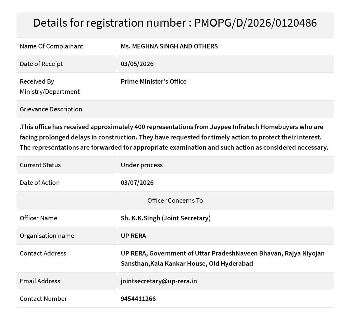 ashmg2000's tweet photo. #savejilhbs #jaypeeinfratech #homebuyers are grateful that the
@PMOIndia has taken cognizance of our grievance & forwarded our complaint to @UPRERAofficial
@s_bhoosreddy ji for appropriate action.
We sincerely hope that #UPRERA will now conduct a fair & timely review of @SurakshaGroup_ & ensure that justice is delivered without further delay.
@myogioffice @CMOfficeUP @ChiefSecyUP @iwantmyhome_in