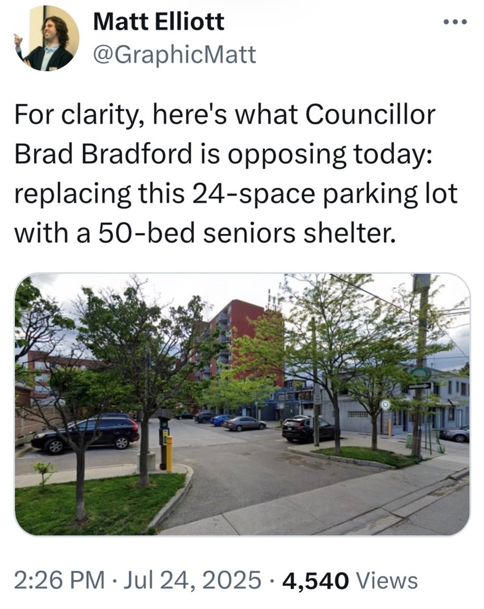 DechampsAlan's tweet photo. Brad Bradford's housing record: Voting to stall a seniors shelter to try and win votes in Etobicoke. #TOpoli #HousingTO https://t.co/3OBsvdfpBe