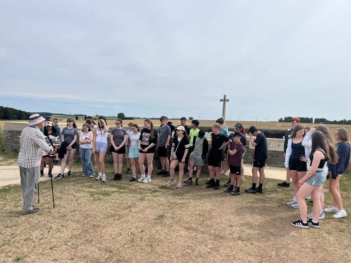 DLSRewards's tweet photo. A humbling and unforgettable day at the Somme battlefields. Our students were outstanding - showing respect, kindness and maturity as they reflected on the legacy of those who served. 
#Somme #LestWeForget #HistoryMatters #LearningBeyondTheClassroom https://t.co/P0Rf41psTI