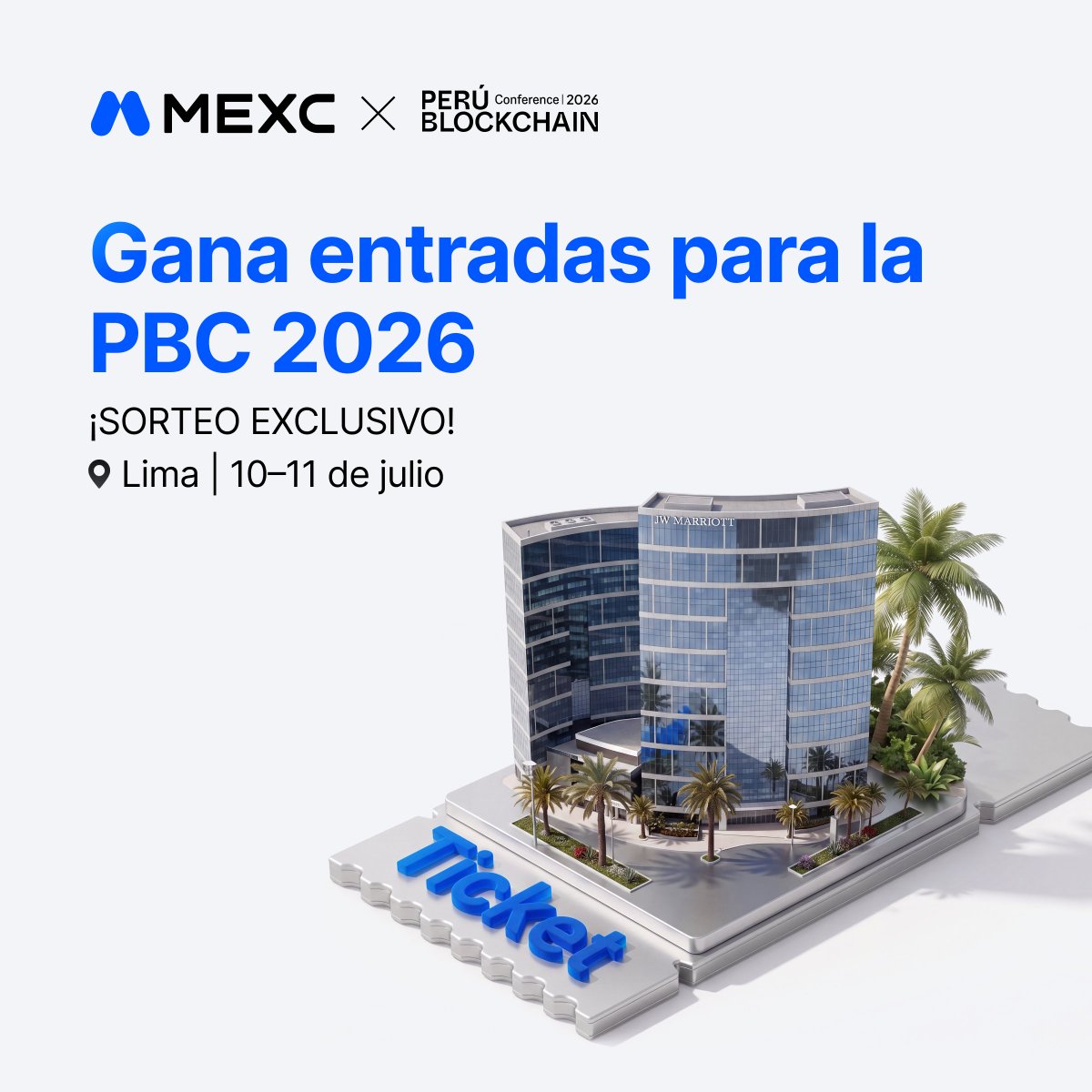 MEXCespanol's tweet photo. 🚨¡SORTEO EXCLUSIVO PARA PERÚ! 🇵🇪

¿Quieres asistir a la @perublockchain_  con MEXC? 🎟️
¡Sorteamos 5 entradas!

Para participar:
1️⃣ Síguenos + RT + Like
2️⃣ Cuéntanos por qué quieres ir, etiqueta a 2 amigos y usa #MEXCEventRocks

⏰ Ganadores: 9 de julio

#MEXC0Fee #MEXCEventRocks https://t.co/sA0iLGatAO