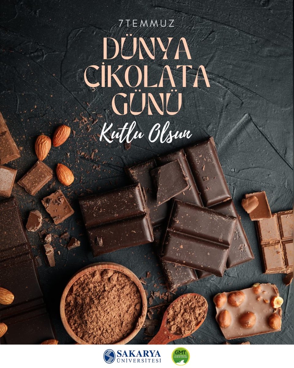 GmtSau's tweet photo. 7 Temmuz Dünya Çikolata Günü🍫✨
Tarih boyunca "tanrıların yiyeceği" olarak adlandırılan kakao, yüzyıllar süren dönüşümünün ardından bugün hayatımızın en keyifli anlarına eşlik ediyor.
Çikolata, sadece bir tatlı olmanın çok ötesinde; duyularımıza hitap eden yapısı ve ardındaki https://t.co/uw0CzbGsSq