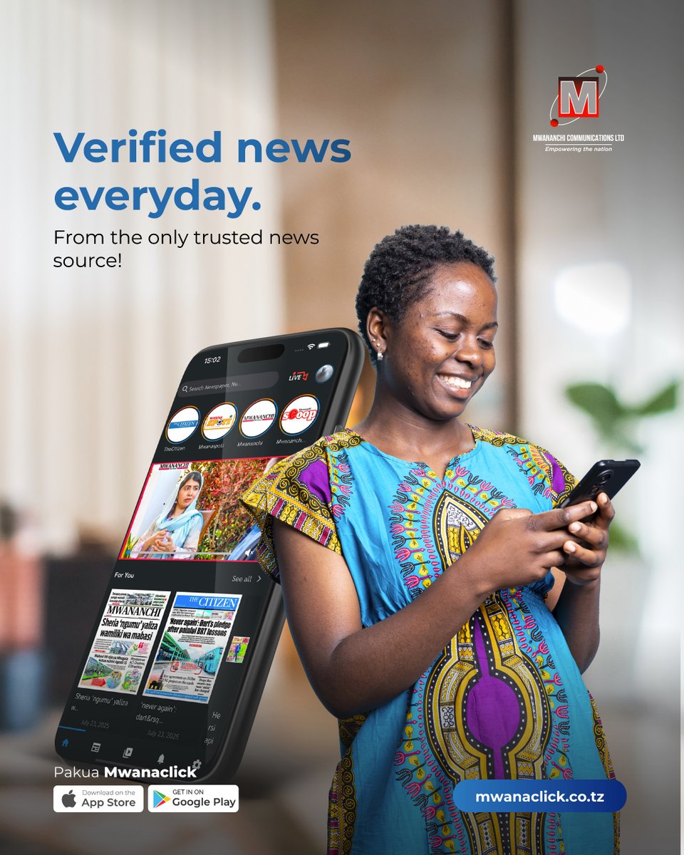 TheCitizenTz's tweet photo. Don't be confused! 
Your day moves fast. Your news should too.

Join Mwanaclick and stay updated anytime, anywhere.
Download the #MwanaClick app on https://t.co/Zxc7rD91Ob to get started. 

#EmpoweringTheNation https://t.co/O22FgB5wfo