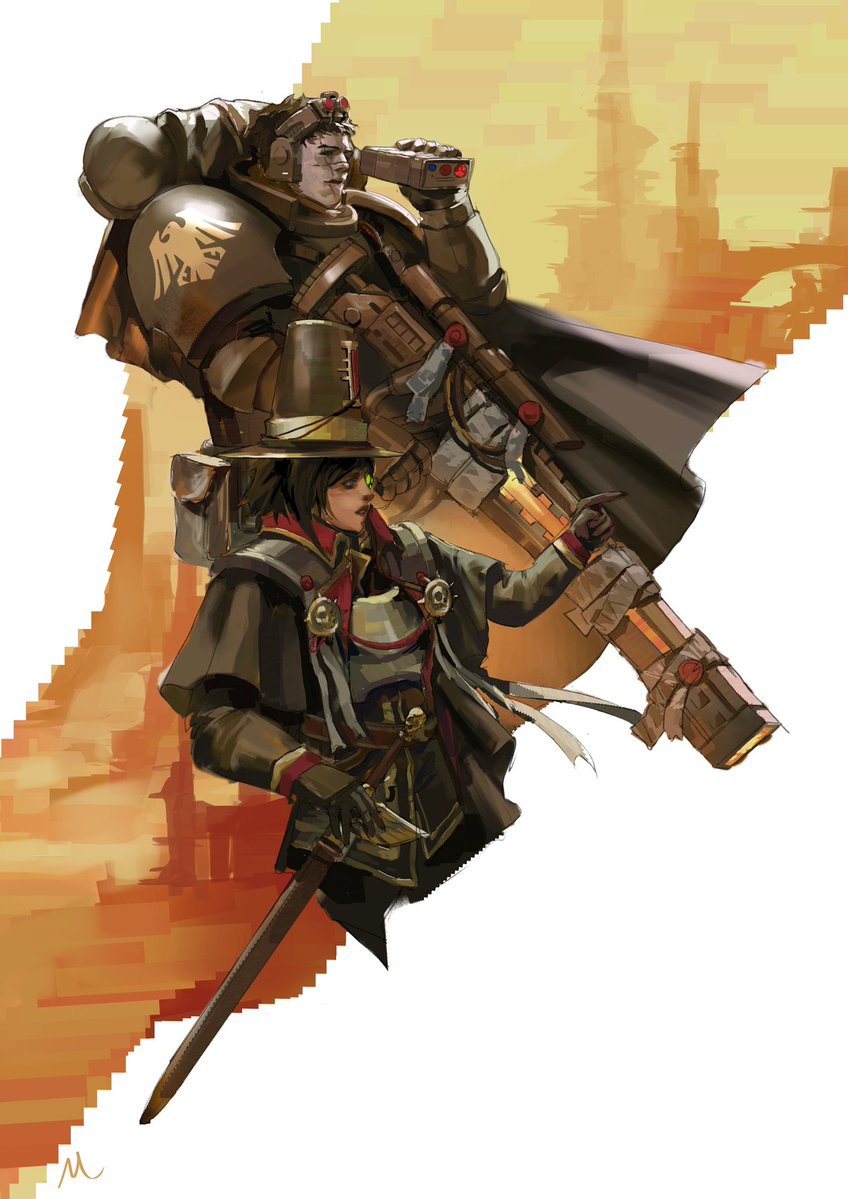 BoredGuitarfish's tweet photo. Beyond the hive.

Painted friend’s inquisitor and RG oc in support of her project. #warhammer40k https://t.co/o4vSkJboxu