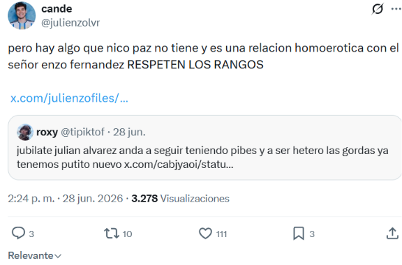 BASADO322290's tweet photo. @CMStay_ @CMStay_ NO SOS LA PRIMERA NI LA ÚLTIMA ALZADA que cada 3 meses necesita sexualizar a un tipo por tener alto estatus (hoy en el mundial) pero en 3 meses, será la música, un actor, etc.
Lo peor, es que homosexualizan a los heterosexuales por sus fantasías retorcidas de las féminas https://t.co/IsQrrmMcAH