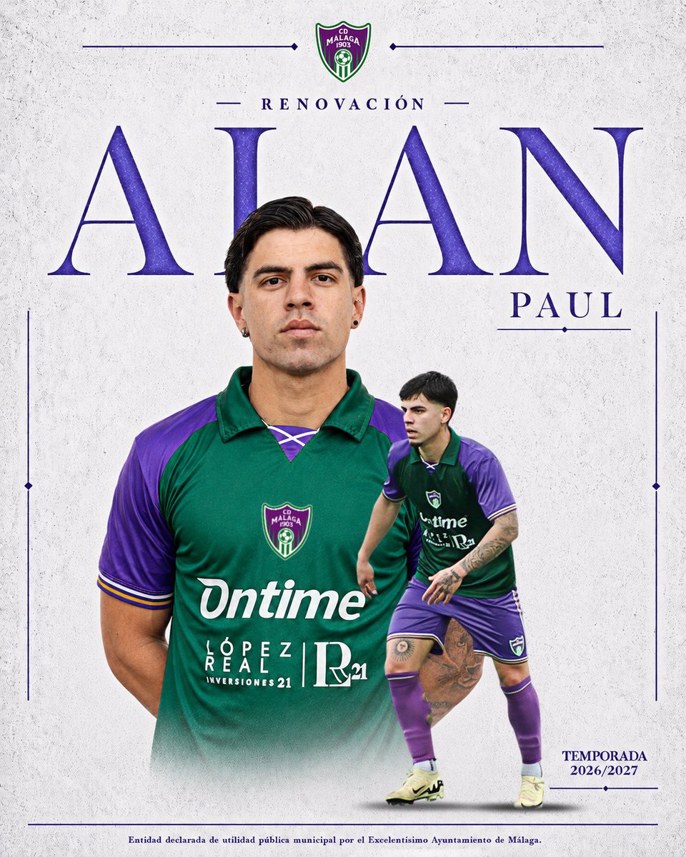 _cdmalaga1903's tweet photo. ¡𝐀𝐥𝐚𝐧 𝐬𝐞𝐠𝐮𝐢𝐫𝐚́ 𝐝𝐞𝐟𝐞𝐧𝐝𝐢𝐞𝐧𝐝𝐨 𝐧𝐮𝐞𝐬𝐭𝐫𝐨 𝐥𝐚𝐭𝐞𝐫𝐚𝐥! 💚💜

Recorrido, intensidad y compromiso para seguir aportando al equipo.

¡A por más juntos, Alan!

#CDMálaga1903 #Renovación #Alan2027 #DHSenior https://t.co/nG9E4eCeu5