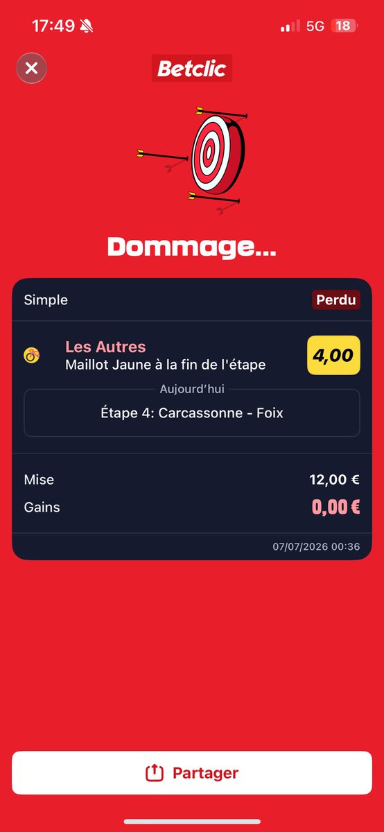 rzn33445's tweet photo. @Betclic Ces gagner pk il est perdu svp ? https://t.co/Be3p4kVcZH