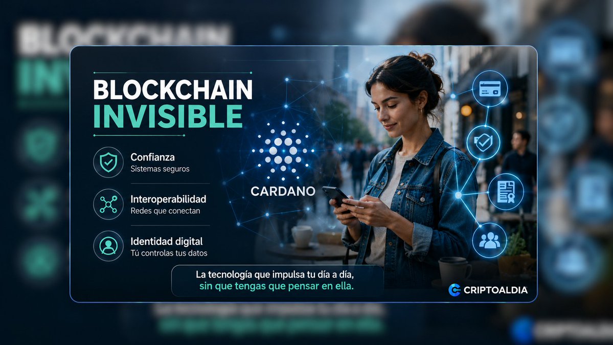 criptoaldianew's tweet photo. Cardano afirma que el futuro de la blockchain llegará cuando sea tan cotidiana que nadie tenga que pensar en ella. Su apuesta se centra en confianza, interoperabilidad, identidad digital y estándares para impulsar la adopción global.

#Cardano #ADA #Web3 #criptoaldia #billionmx https://t.co/mggw9p6XT7