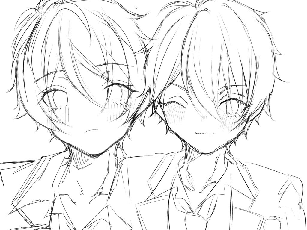 7_xnt_'s tweet photo. 線画も加工前もかわいいかも♥なので載せちゃお♥ https://t.co/iJtfzytPVO