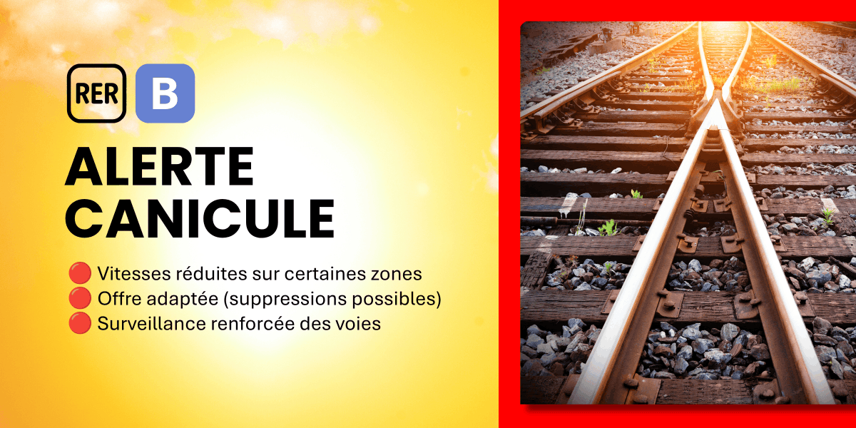 RERB's tweet photo. En raison des fortes chaleurs, l'offre de transport sur le #RERB est adaptée (8 trains sur 10 sont prévus en circulation en moyenne).
Un renfort en soirée est assuré avec la mise en service de trains long. https://t.co/kzqosgEaoj