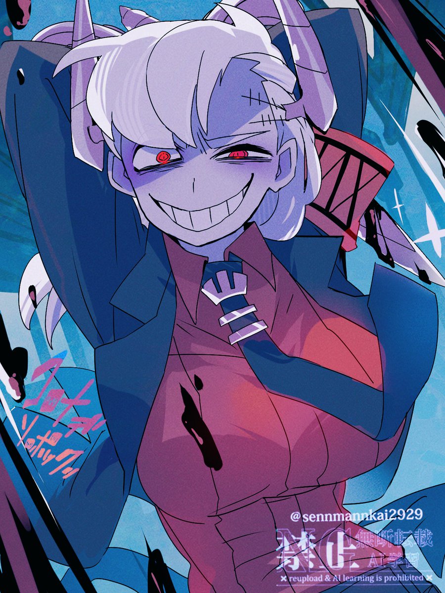 sennmannkai2929's tweet photo. 新キャラ悪魔のTowerちゃんの邪悪な笑みが好き🗼😈⚡な落書き。ヘルテイカー公式漫画の可愛い新キャラ悪魔が出てくる超展開についていけない💕📖💕ジャッジメントさんの頭突きで歯並びが良い歯が折れて欲しい～💕#Helltaker https://t.co/iLX3n1DIgl