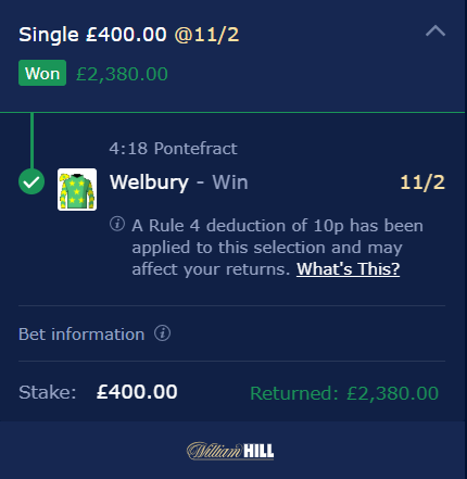 HRI_Advice's tweet photo. WELBURY (11/2) wins to land the PAYW bet for members!

Roll on tomorrow's. Don't forget to register to the PAYW bets for free by going to the link in the comments below this post! https://t.co/8s8jTYwVvm