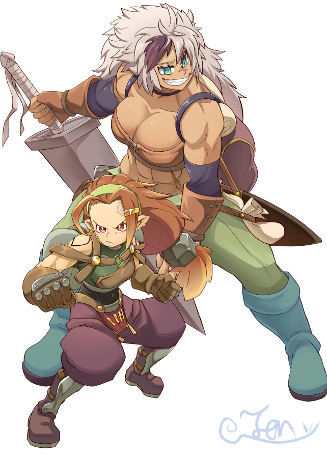 プリマヴェーラ　ジャンゴ　スケッチ原画 They are OCs of a wild, violent yuri couple of adventurers.