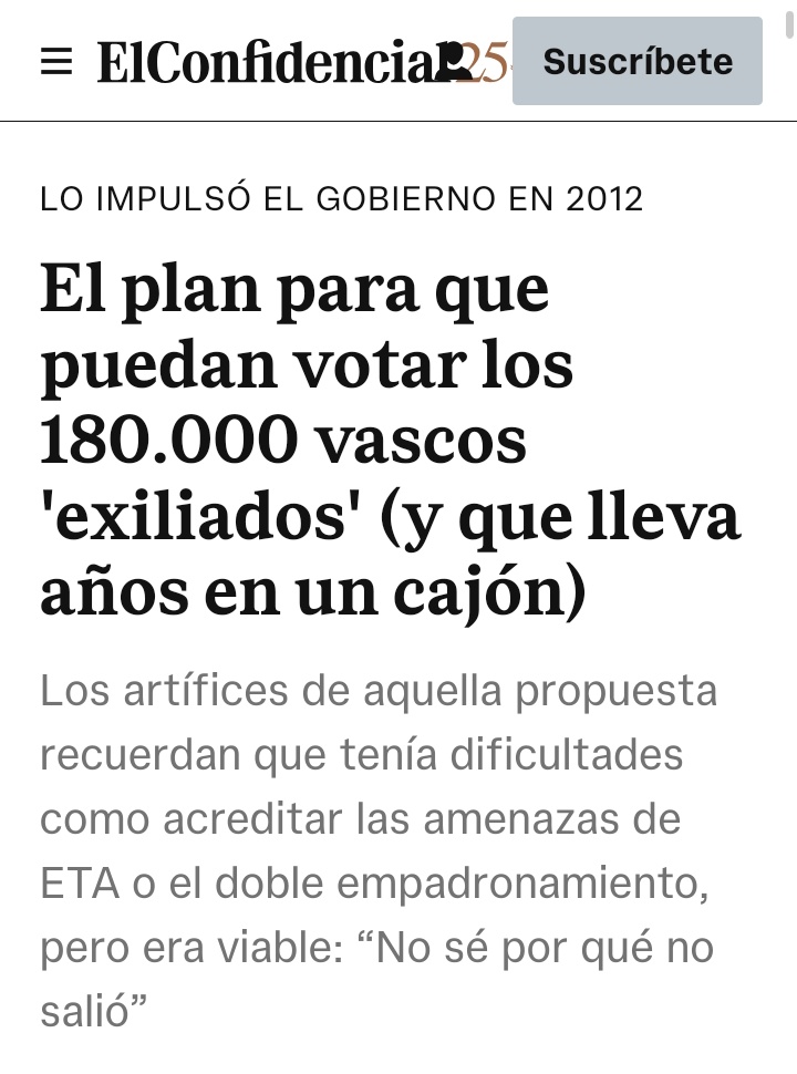 Robustiano21's tweet photo. Si te exiliaste hace 90 años por la guerra civil, puedes votar en España.
Pero si te exiliaste hace 20 o 30 años porque no pensabas igual que unos asesinos, entonces no tienes derecho porque primero hay que saber perdonar y olvidar.
@ehbildu @eajpnv https://t.co/LdjtTXKdUl