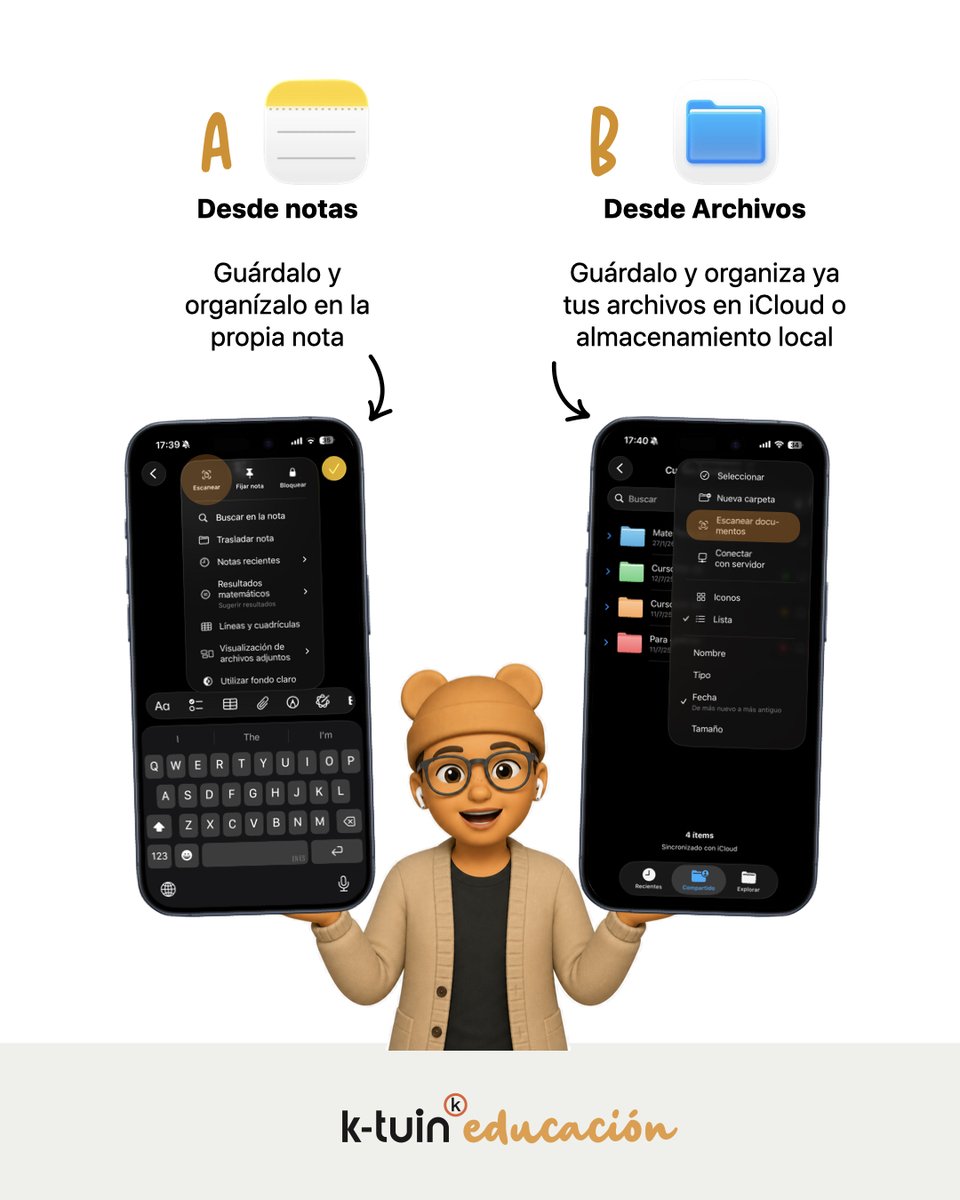 GoldenmacEDU's tweet photo. 📄 ¡Último empujón antes de las vacaciones! No dejes que los papeles importantes del curso se pierdan en el olvido. 📌 Tip #5 final de curso: Escanea tus documentos directamente con tu iPad o iPhone.

A) Desde Notas 📝 B) Desde Archivos 📁
¡Rápido, nativo y directo a iCloud! 🚀🍏 https://t.co/osuPtrxfYN