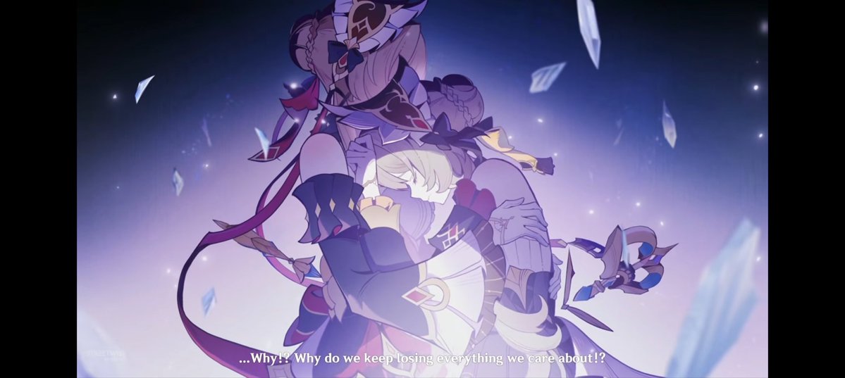 inkotani's tweet photo. I really need one of these animated cutscenes of childe’s past when he fell into the abyss and met skirk, pls gimme a 2nd arc of his story quest hoyo 💔 https://t.co/CRh02gsOM9