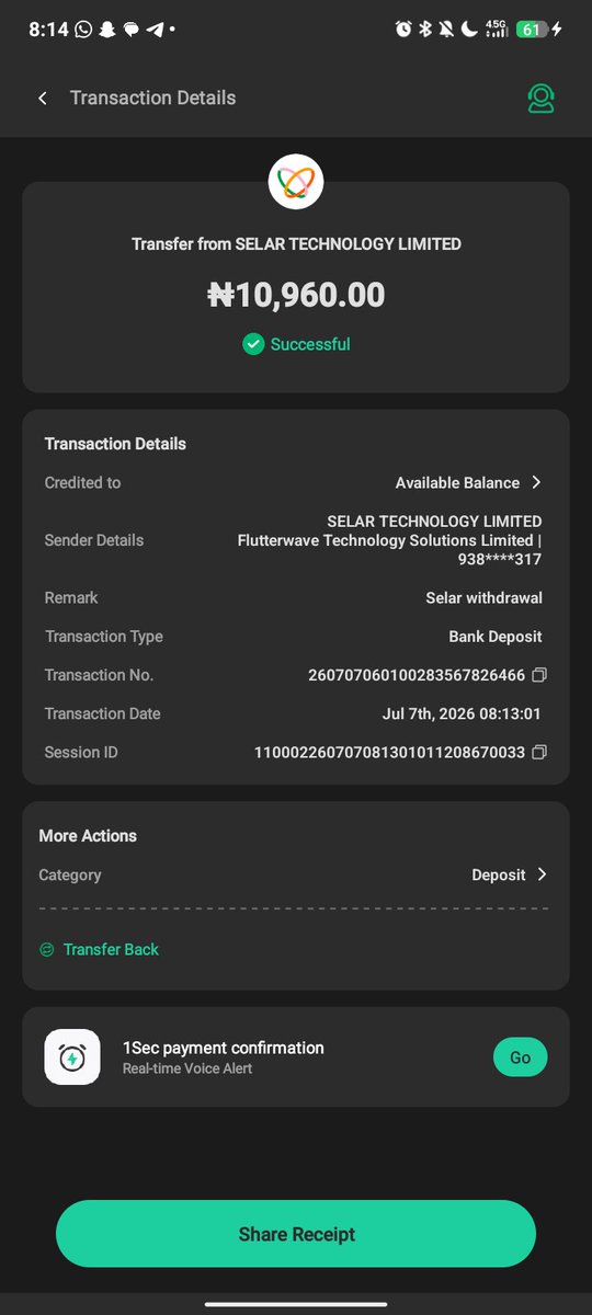 ChizitereAmaka's tweet photo. One payout. Three more sales. One grateful heart. 💙✨ I'm grateful for the opportunity to keep learning, growing and improving every day. Thank you,@CoachTemi1,for the mentorship and guidance.This journey keeps reminding me that consistency pays. Here's to more growth @tryselar. https://t.co/Crv3bkLZHv