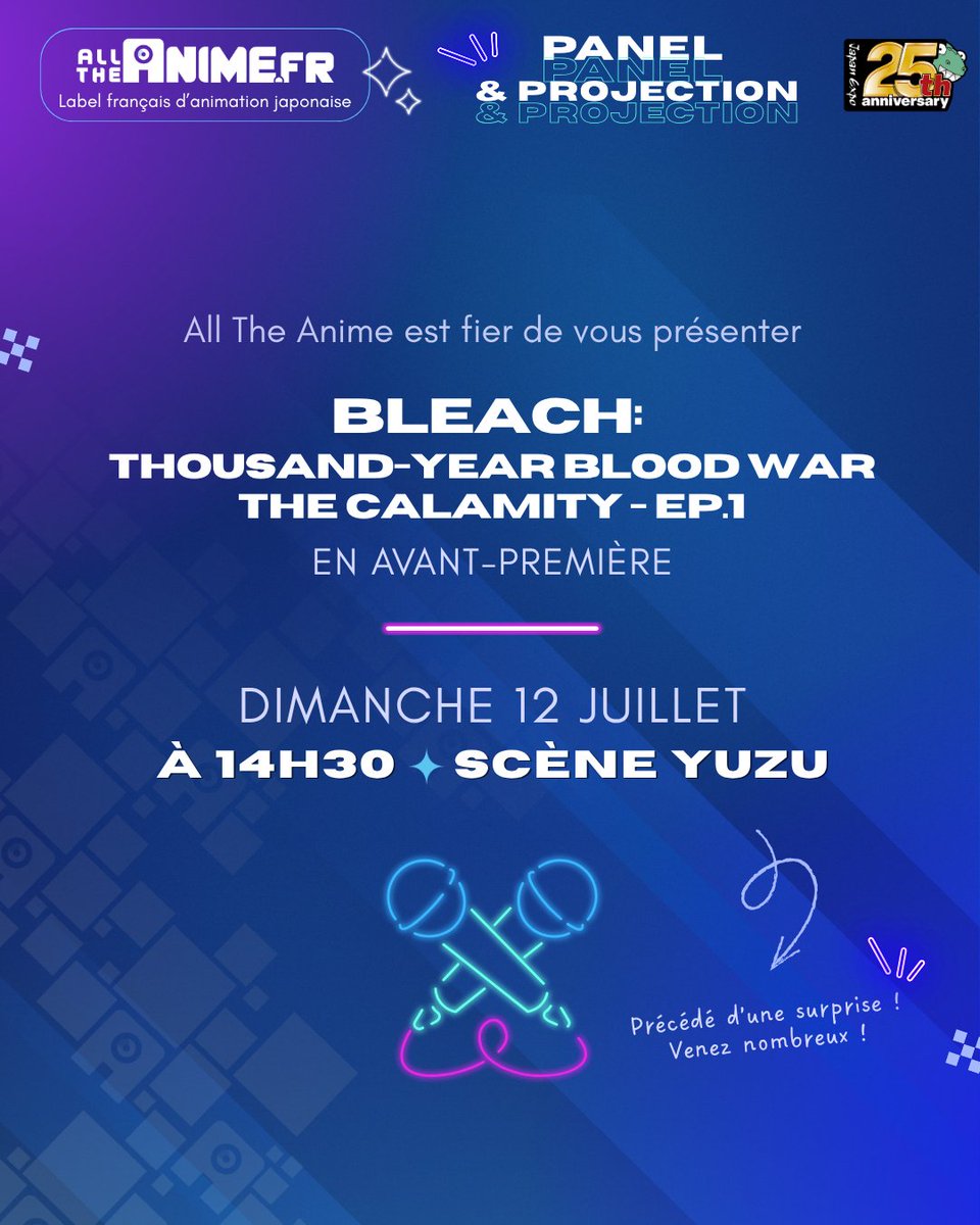 alltheanime_fr's tweet photo. 📣 Avis à tous ceux qui n'ont pas pu découvrir BLEACH: Thousand-Year Blood War - THE CALAMITY au cinéma...

Vous pourrez voir le premier épisode à Japan Expo ! 

🗓️ 12 juillet
🕝 14h30
📍 Scène Yuzu https://t.co/cv8IQwxHl5