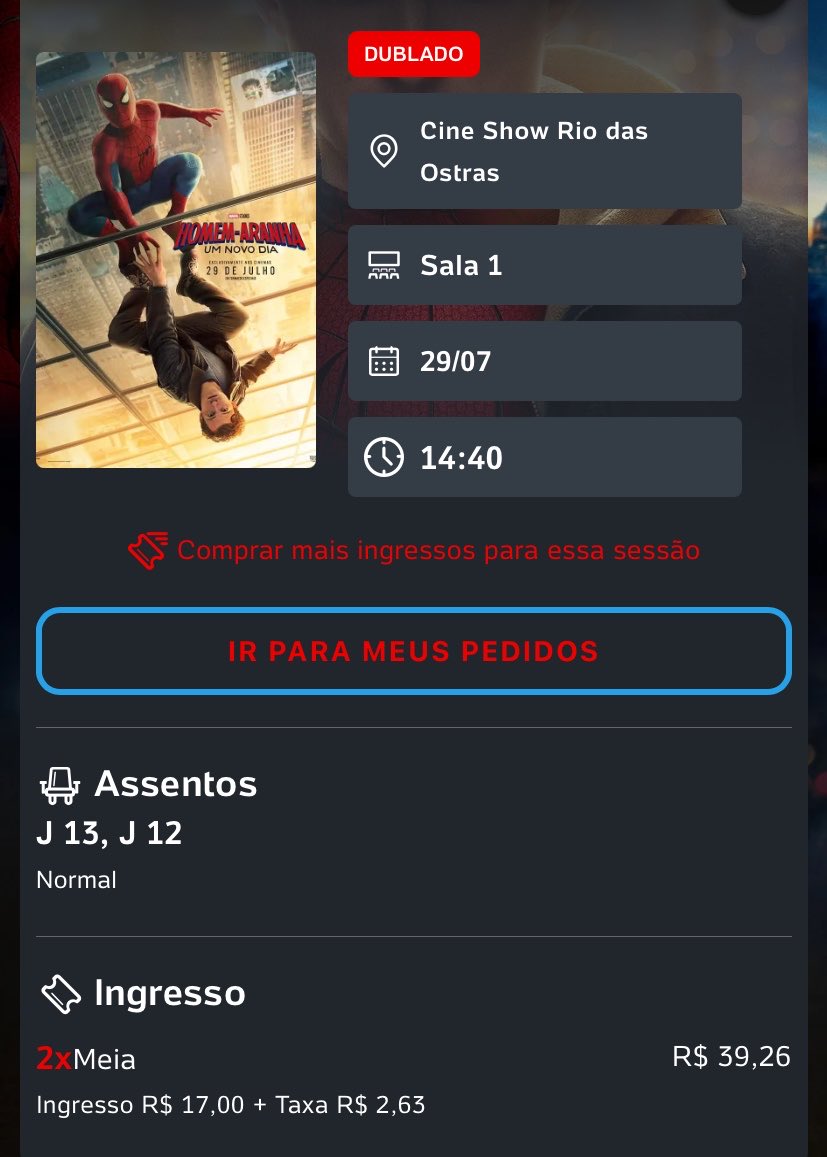 daemonsincero's tweet photo. e vai ter eu e a @shadowpeidao indo ver homem aranha sim https://t.co/TceTcsub5h