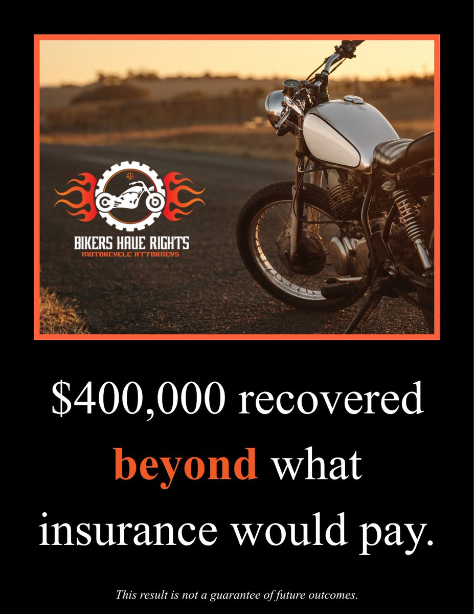 BikersHaveRight's tweet photo. The insurance policy limit was $250,000.
We recovered $650,000.

We investigated their assets, found the money, and made them pay.

Policy limits are not always the finish line.

This result is not a guarantee of future outcomes.
#WeDoTheWork #DontSettleForLess #FightForMor https://t.co/MAjXFooVTl