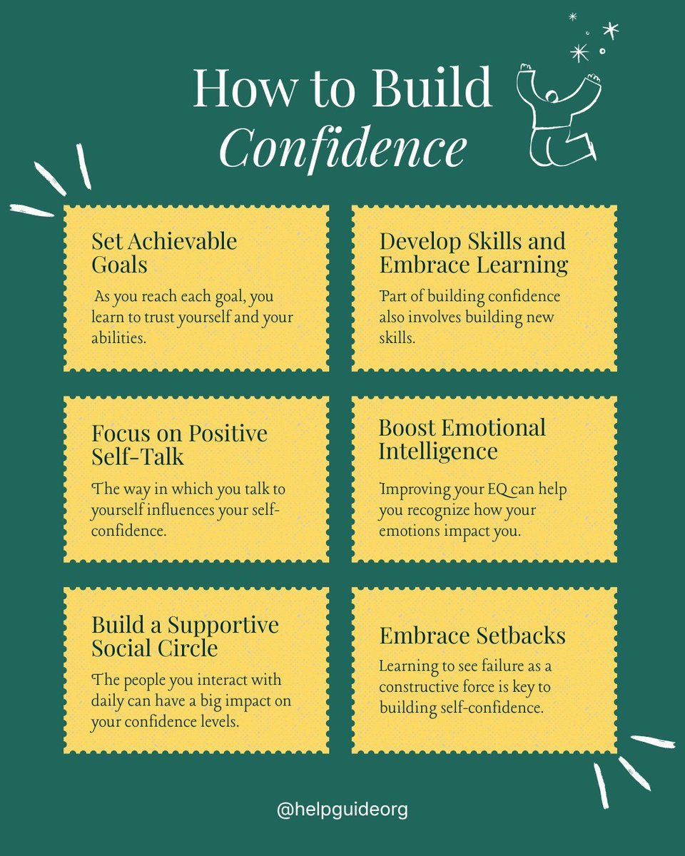 helpguideorg's tweet photo. Boosting your self-confidence—your internal sense of trust—can come with many benefits.
https://t.co/vOI5pGrGq9
#SelfConfidence #PersonalGrowth #BuildConfidence #PositiveMindset #EmotionalIntelligence https://t.co/tnOiNUu2lJ