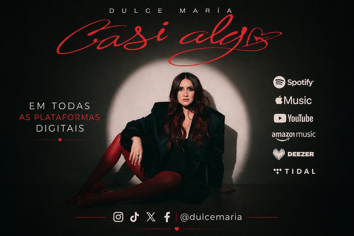 ApoyoDMBrasil's tweet photo. — Perdimos los dos, sí, tú y yo
Jamás nos despedimos, no hubo adiós. Fue casi algo. Algo casi casi amor... ♥️🎶
Escute o mais recente single de @DulceMaria já disponível em todas as plataformas digitais. ♥️🎶

📎 https://t.co/GjuguhdKaw https://t.co/OkEyrFncW2