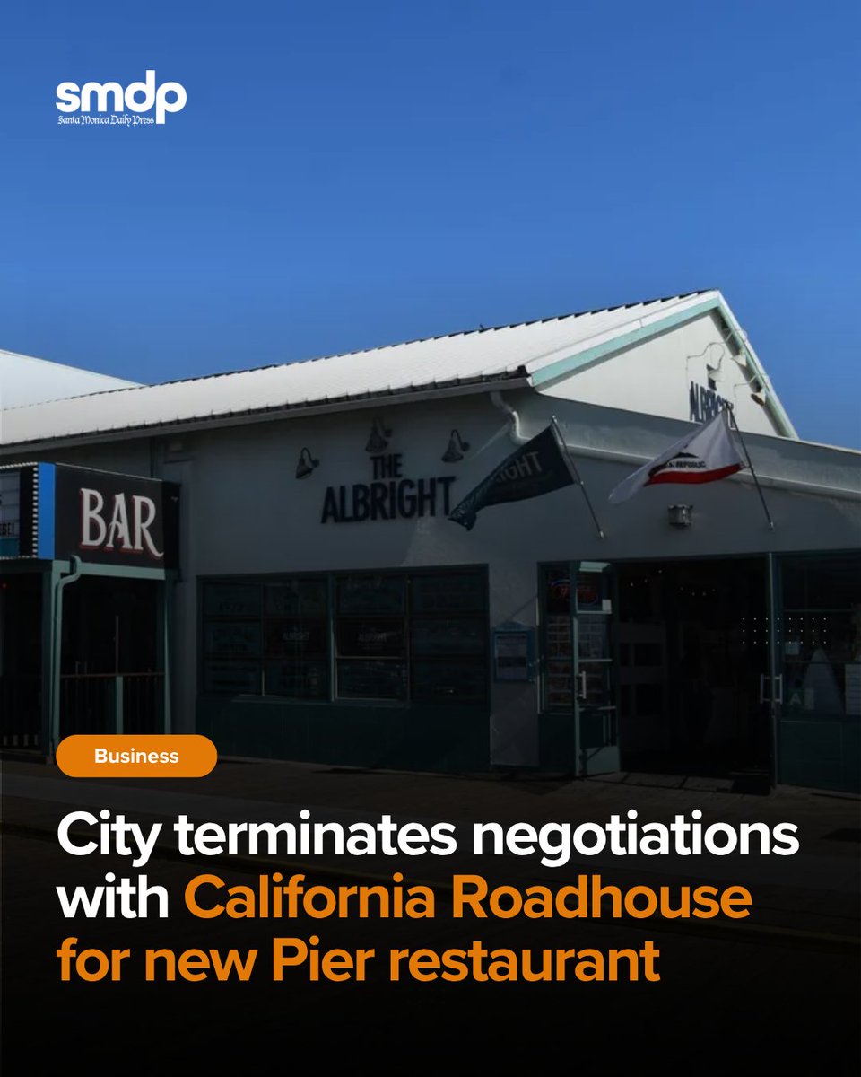 smdailypress's tweet photo. The future of dining on the Santa Monica Pier just took an unexpected turn.

Read More at: https://t.co/V6XOWni41w

#SMDP #SantaMonica #SantaMonicaPier #CaliforniaRoadhouse #LocalNews #CityCouncil #RestaurantNews #CommunityUpdate #BreakingNews https://t.co/jYtn3oID0z