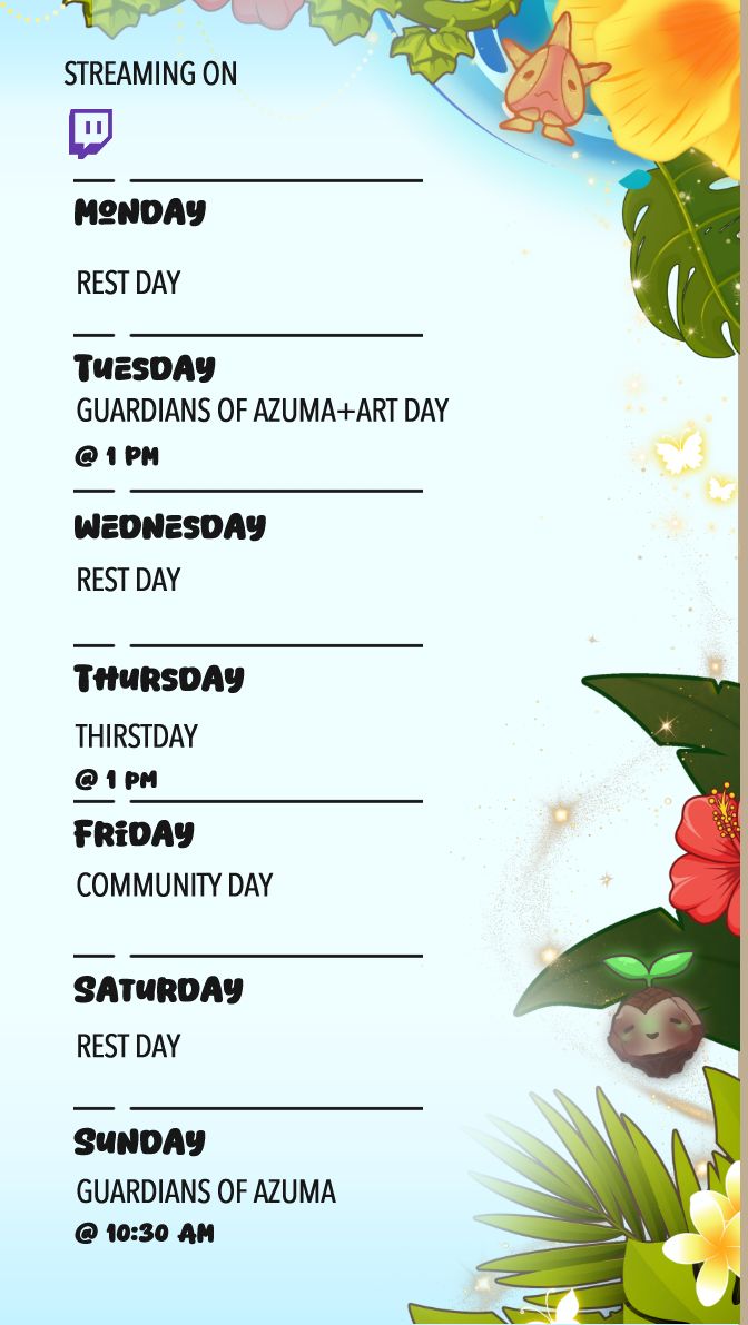 Mizzy_Blooms's tweet photo. Hello Coconutties!
Sorry for the late schedule posting! Yesterday was very tiring but we're going doing this thing!

≋ JUL 6 - JULY 12 ≋ https://t.co/87PeVMHUKt