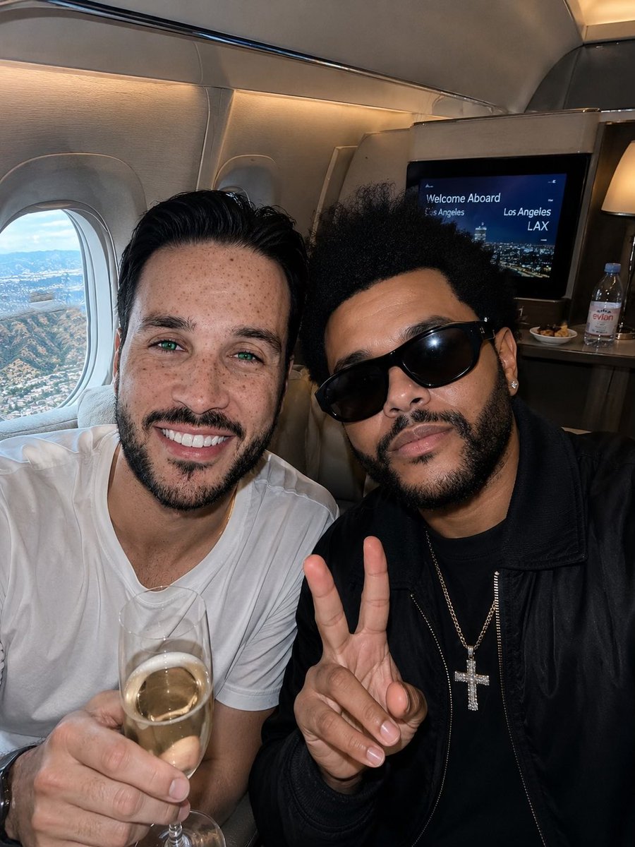 ljddj's tweet photo. THANKS TO THE SAINT DISCO, back to Cali for release of MADONNA JAM, 
GIFT OF FIRST CLASS and Artist THE WEEKEND going my way, a glass of
Ginger ale I STOPPED DRINKING YEARS AGO https://t.co/9IeZufrnUS