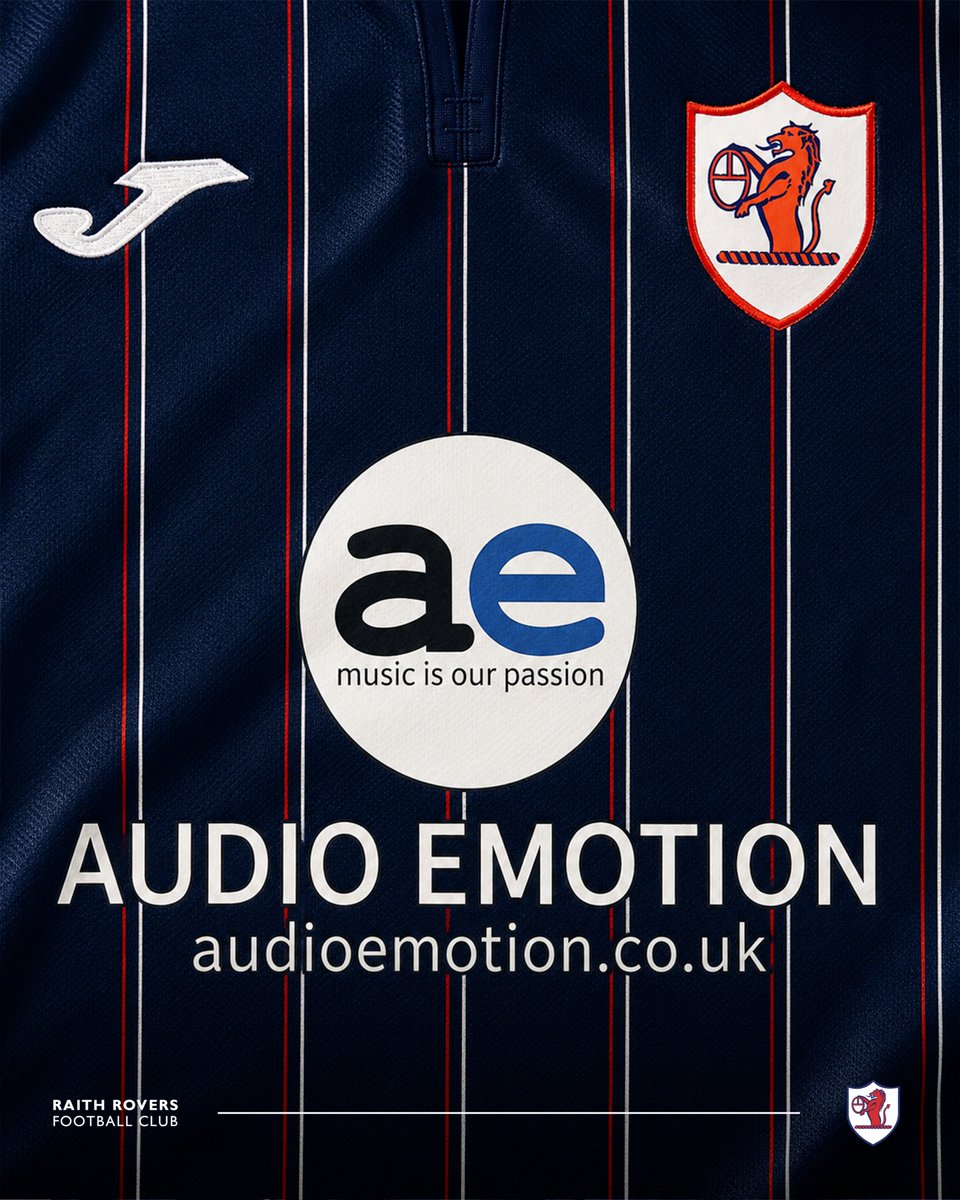 RaithRovers's tweet photo. 💙 Incredible support.

A huge thank you to our 2026/27 home shirt sponsors Audio Emotion, Fanwave Digital, Briggs Marine and Fife Windows &amp; Doors for their backing this season.

We couldn't do it without you. https://t.co/3E1qDLneoE