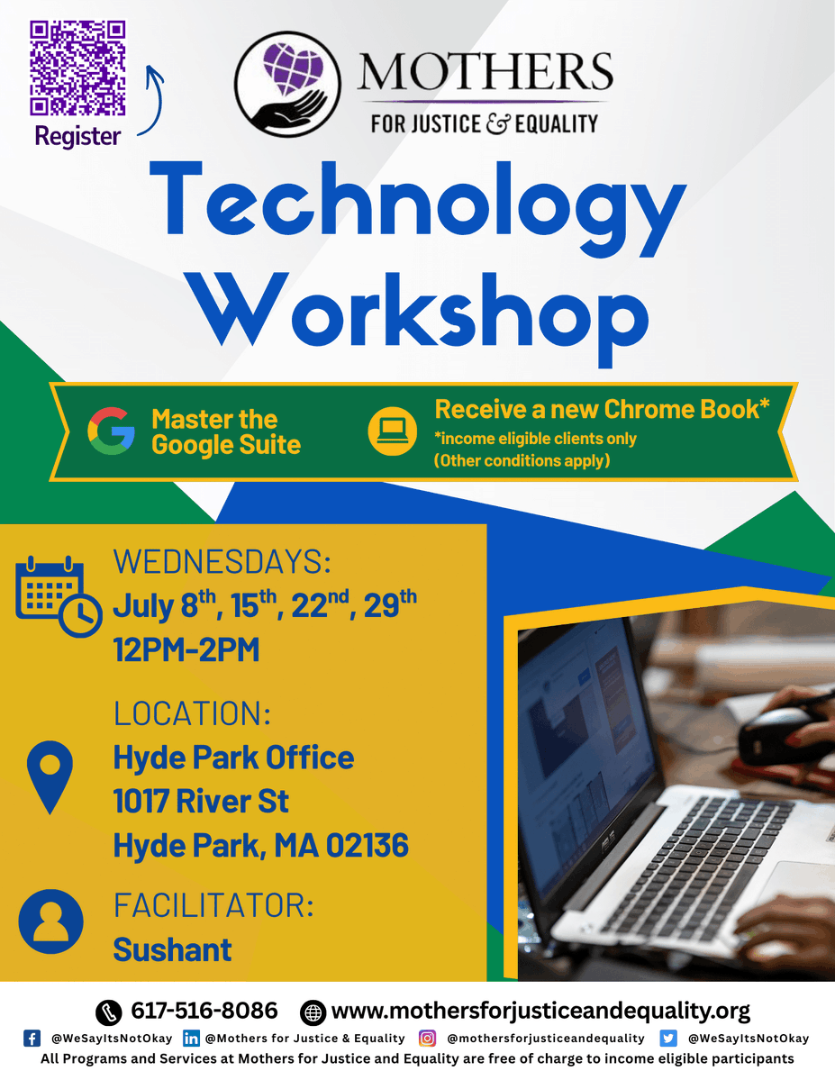 WeSayItsNotOkay's tweet photo. ๐ Technology Workshop ๐ Learn how to create, edit, share, and organize documents and spreadsheets while building digital confidence ๐ก
Get ahead! Register for July's workshop now: https://t.co/ww62anaVh6
#TechSkills #BeginnerTech #MJEempowerment https://t.co/IrKjbRMoCE