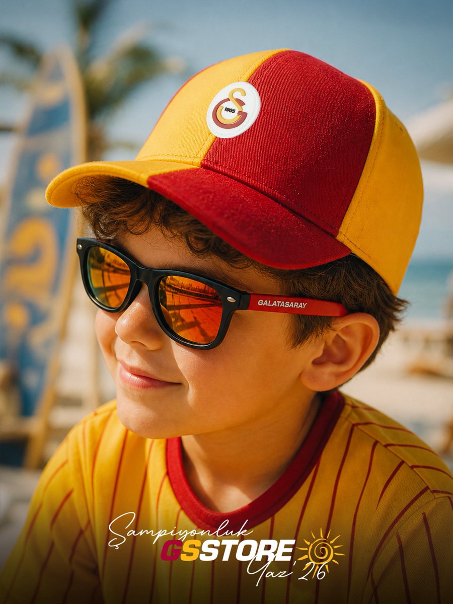 GSStore's tweet photo. Oyun zamanı da, tatil zamanı da sarı-kırmızı! ☀️

Şampiyonluk Yazı ‘26 Çocuk Koleksiyonu şimdi GSStore’da.

📲 https://t.co/Q5llzr7BpB https://t.co/vYlF8K27px
