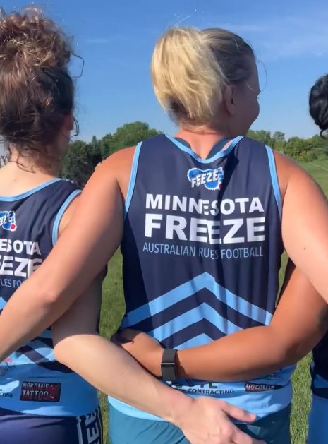 playaussiehq's tweet photo. The Minnesota Freeze Australian Football Club recently collabed with us to produce their 2026 summer training tops, we think they came out superb..@FreezePrez  #aussierulesfootball #Australia #aflw #afl https://t.co/izOR03n9pn