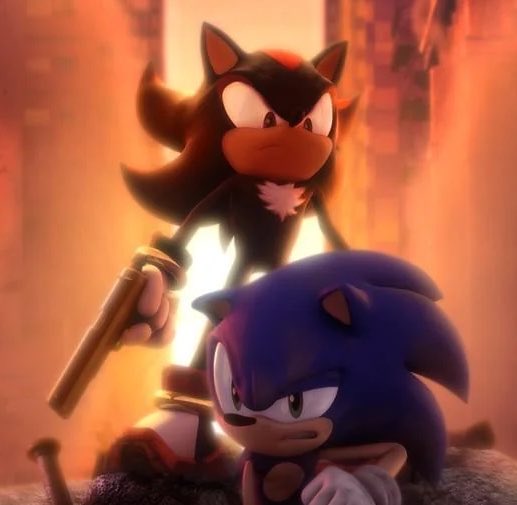 hearts2shadow's tweet photo. It’s cool how Shadow stands behind Sonic as he is knocked down https://t.co/JVTJFCYvPK