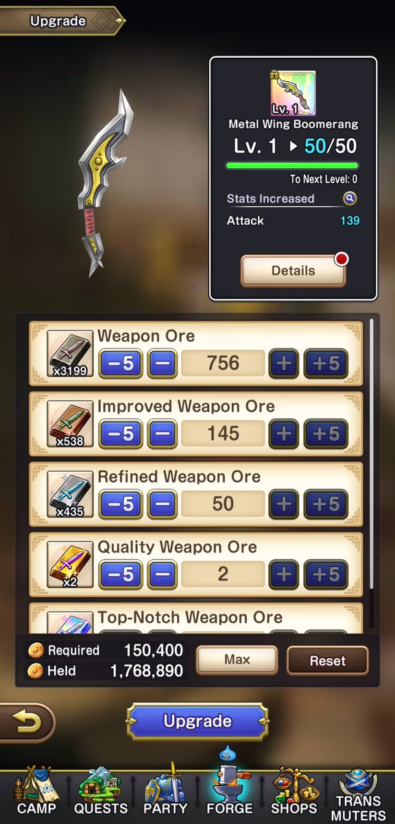 idiotmask's tweet photo. @DQSG_EN Yes! Finally got the Metal Wing Boomerang! The Boing skill is such a game changer! I wish I had this for season 2's gauntlet 😭 https://t.co/M9TUUfum7c