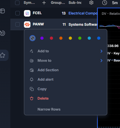 KilkennyInLA's tweet photo. @Deepvue Hi @Deepvue team , I'm not seeing the Add Note feature as a dropdown when I click on a logo, has the notes feature moved? https://t.co/kEMKQBx6V7