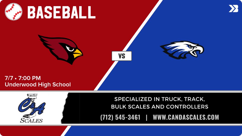DirtyUbaseball's tweet photo. Baseball (Varsity) Game Day! - Check out the event preview for the The Underwood Eagles vs The Clarinda Cardinals. It starts at 7:00 PM and is at Underwood High School Eagle Field. https://t.co/nUt0GnTS0u https://t.co/SPVNV5X09q