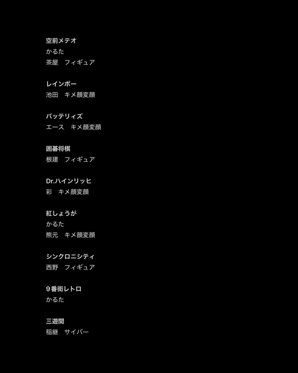 n_g3mn's tweet photo. よしもとコレカ　第7弾　交換

【求】
画像1(白背景)

【譲】
画像2〜4(黒背景)
※🤍は出し惜しみのためお断りさせていただく
場合がございます。

・なるべく同レートでの交換をお願いします。
・1:n,n:1検討します。

大宮or都内劇場手渡し、郵送での交換希望です。
お気軽にお声がけください。 https://t.co/a7fF9ksawV