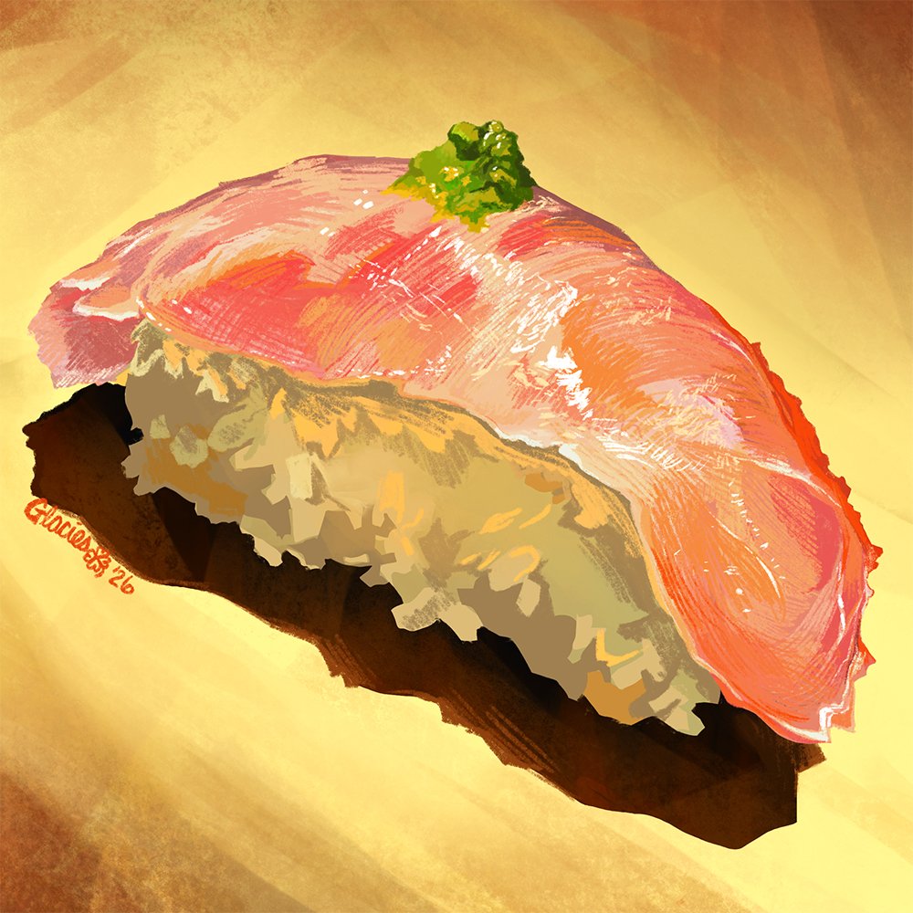 glacies_art's tweet photo. Hamachi
My food artist craving studies continue... this time featuring Yellowtail nigiri 🍣
It was an extra fun challenge to try to capture the streaks of pink and the color of the wasabi.
#food #art #sushi #hungry #study #digital #hamachi #yellowtail https://t.co/LRYfjt05mc
