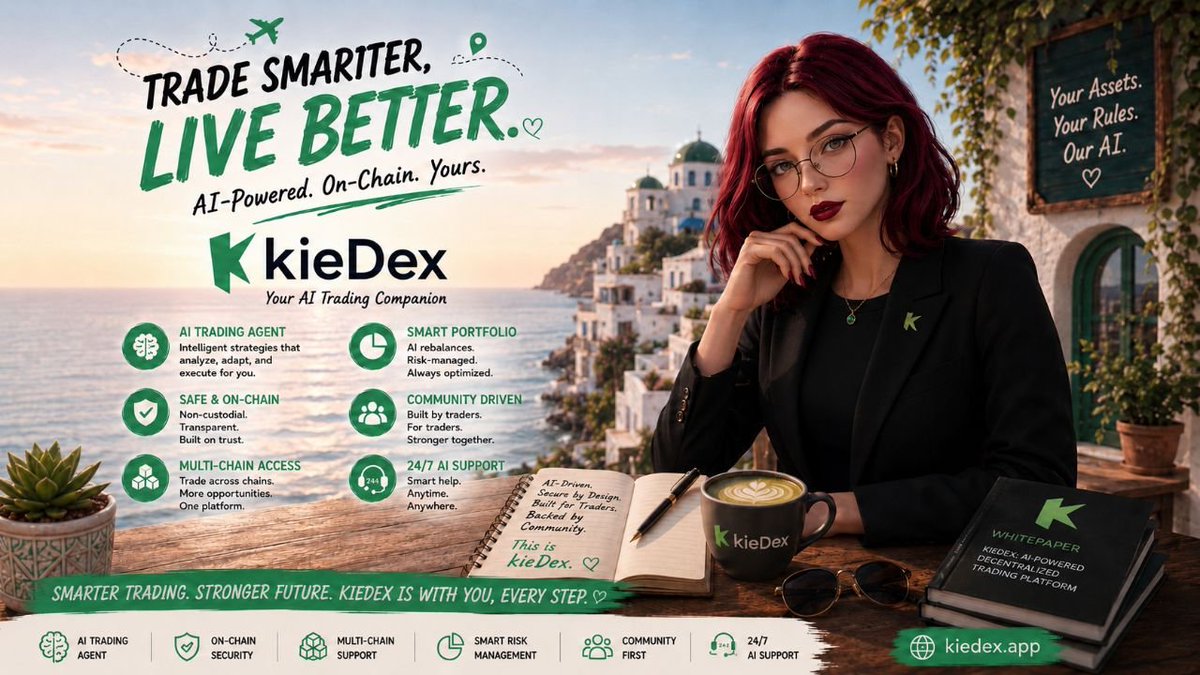 Bitcoina777's tweet photo. The future of trading isn't just faster—it's smarter 💚
Let AI handle the complexity while you stay in control

✨ AI-powered insights
📊 Smart portfolio management
🔗 Multi-chain accessibility
🛡️ Secure, transparent, and built on-chain

Trade with confidence
               Trade with KieDex 💚