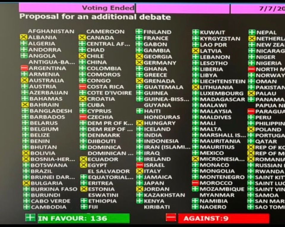OrlandoPerezEC's tweet photo. Ecuador (para vergüenza mundial) se abstiene por la sumisión a Marco Rubio. Y a pesar de ello la Asamblea General de la ONU vota a favor de continuar el debate sobre la "necesidad de poner fin al bloqueo económico, comercial y financiero impuesto por Estados Unidos contra Cuba". https://t.co/d4dYCIbNzq