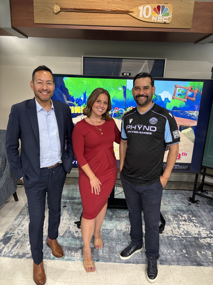 phyndgames's tweet photo. Had an awesome time at @Studio10WJAR  with @NBC10_Mario and @ChristinaErne. Thanks for having us and letting us share what we're building at PHYND.
 
We had a blast racing Smurfs Kart—let's just say there was some serious competition. 🏁😄 Tune in this Friday at 12:30 PM ET to see who crossed the finish line first!
 
If you're in the Providence area, catch us on @NBC10  and see how PHYND is making gaming free, easy, and fun! 🎮💜 #freegames #playfree #PHYND