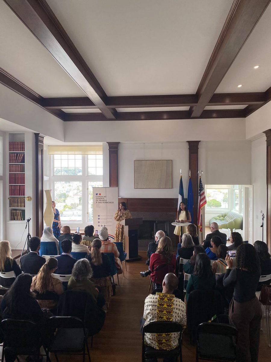 FranceinSF's tweet photo. 🇫🇷✨ Consul General @valeriebrisset_ had the honor of decorating @HabenGirma as Chevalière de l’Ordre des Arts et des Lettres. 

During #DisabilityPrideMonth, France proudly recognized her global leadership in disability inclusion, Braille literacy &amp; access to culture. 👏📚♿ https://t.co/wysWvVwB1r