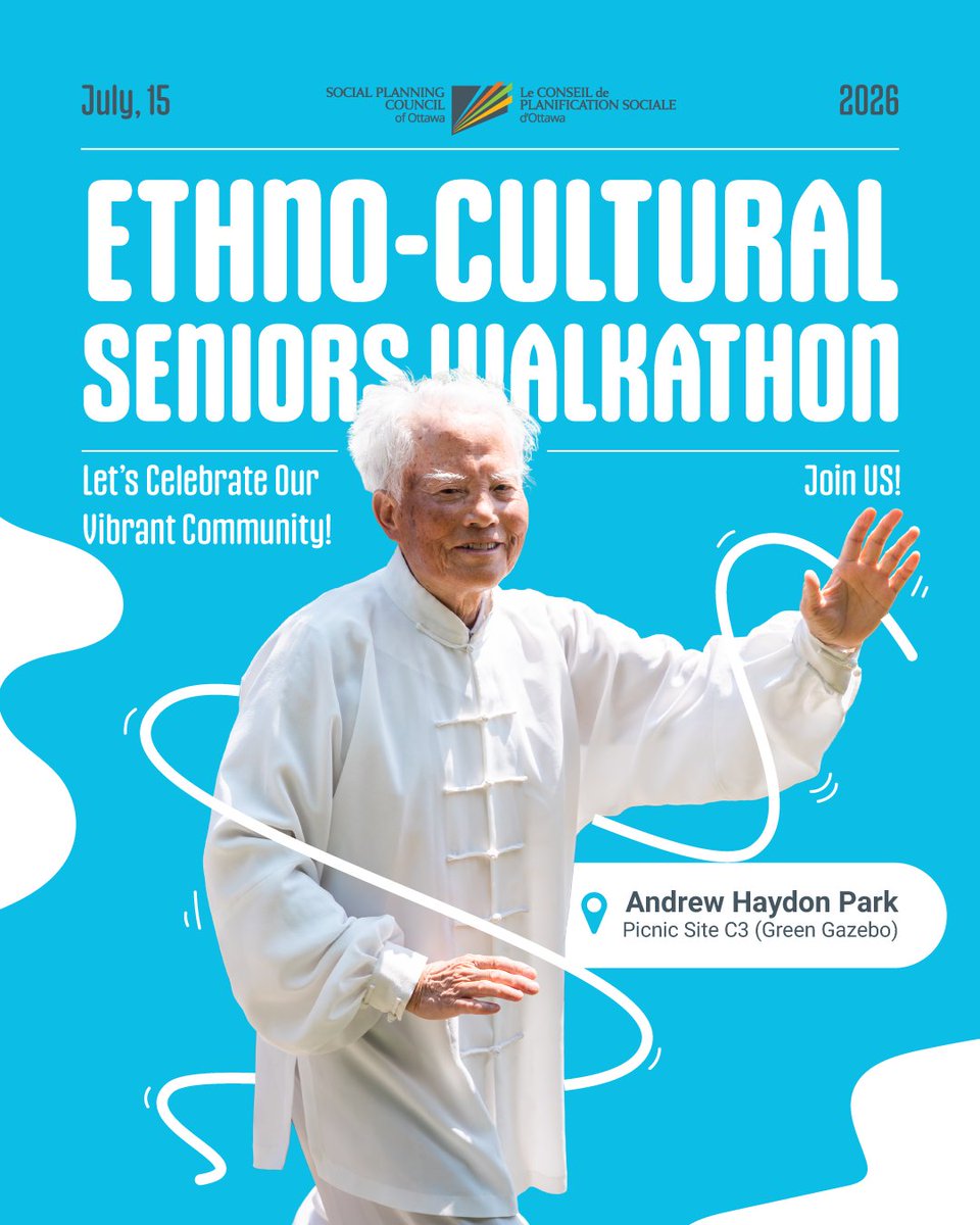 SPCOttawa's tweet photo. Join SPCO for our Ethno-Cultural Seniors Walkathon, a celebration of community, culture, and healthy living.

This is an opportunity to stay active, connect with others, and celebrate the diversity that makes our community stronger.

Andrew Haydon Park - (Green Gazebo) https://t.co/FvtjSx3uaK