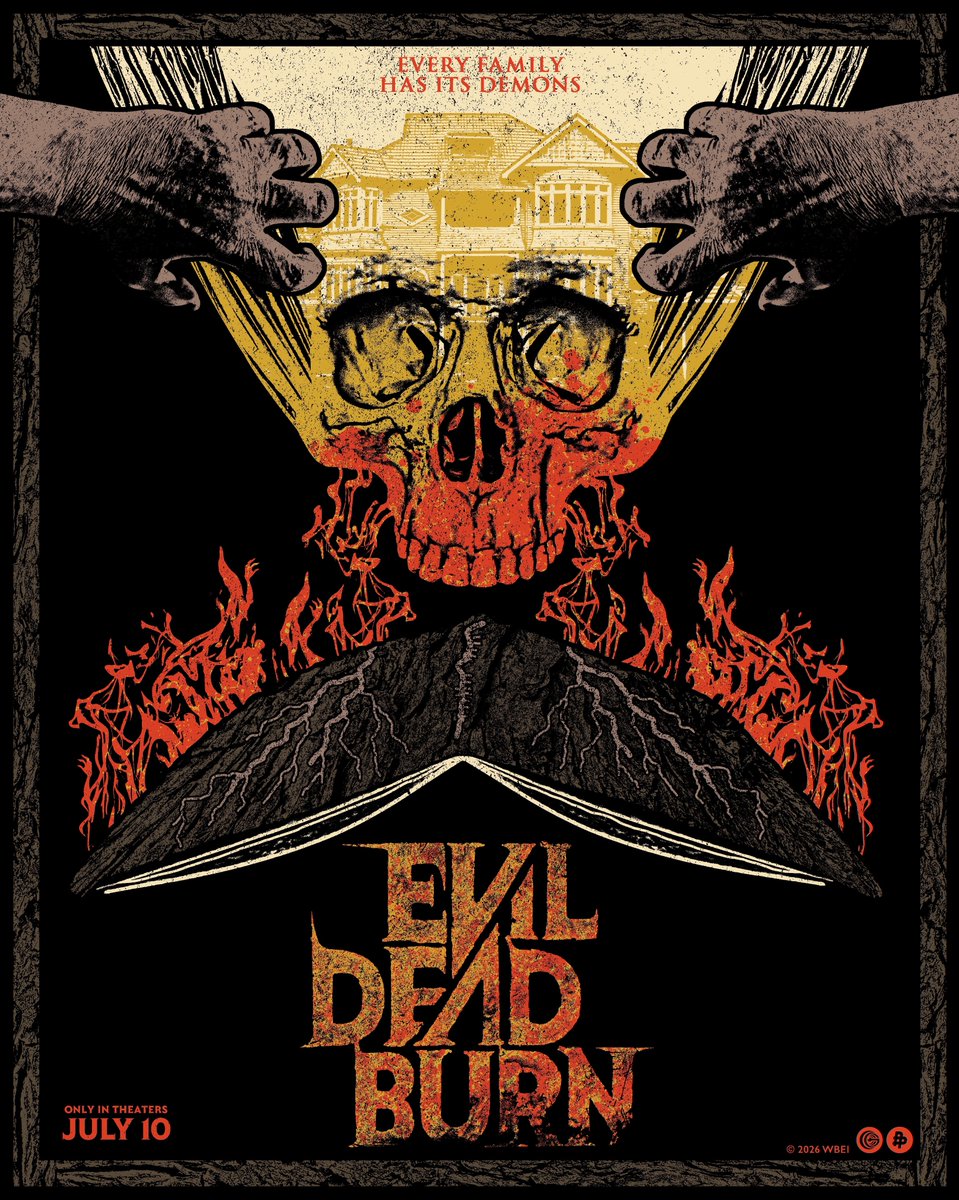EvilDead's tweet photo. Some thresholds should never be crossed. 🔥 Get your tickets for #EvilDeadBurn NOW – only in theatres Friday.  https://t.co/t6oUYtDGx6

Art by: Garofalo Designworks https://t.co/HCeCQJjSr0