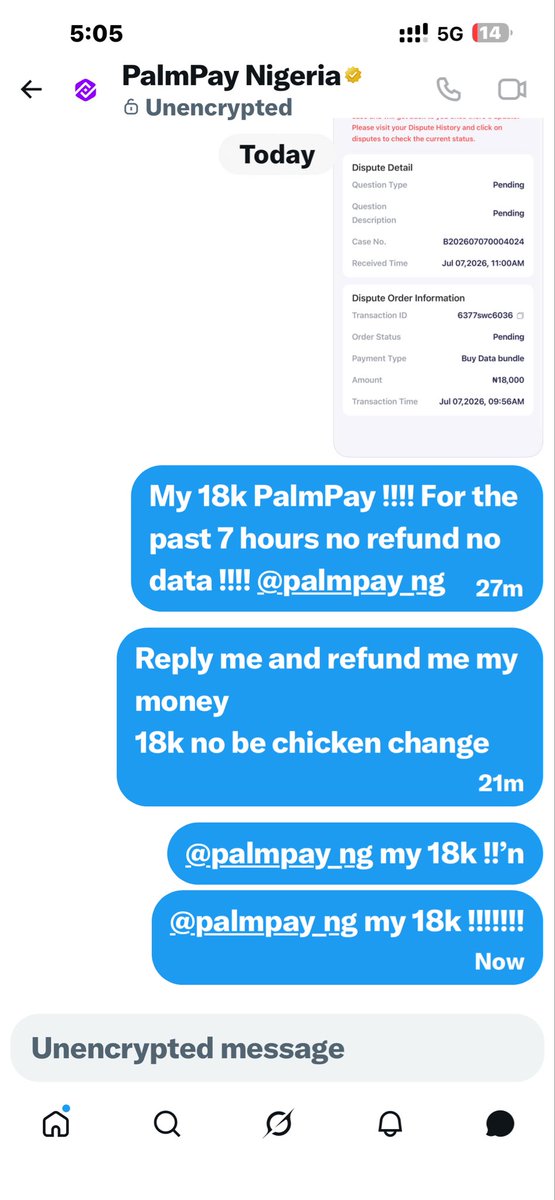 jide_is_him's tweet photo. @palmpay_ng @palmpay_ng  una no wan reply Abi 😡😡😡😡

My 18k 😡😡😡😡😡 https://t.co/HSqHrSt2h4