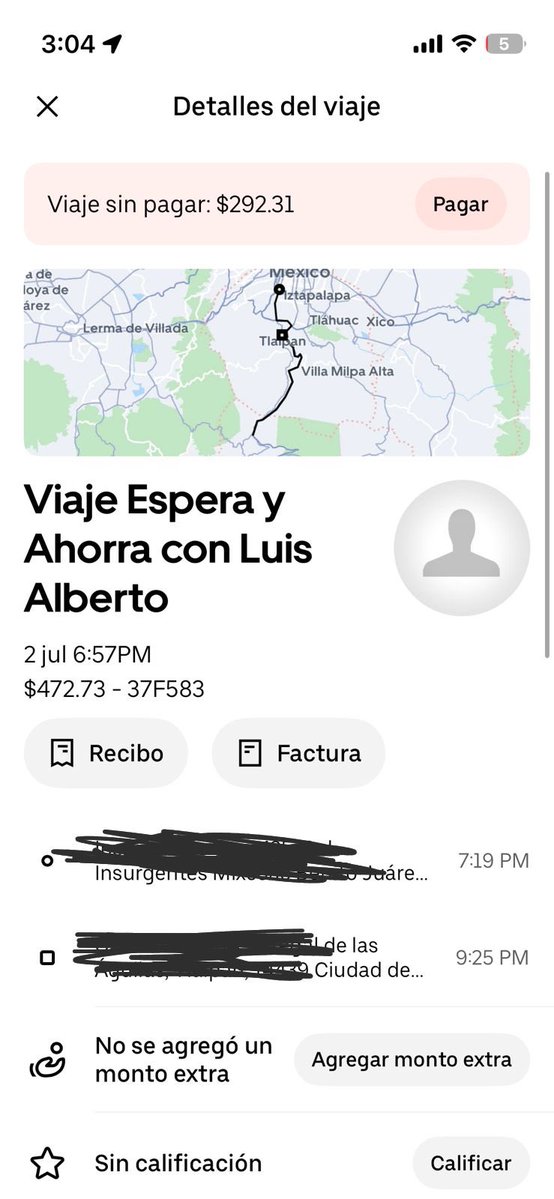 _aleejanndra's tweet photo. El viaje inició 7:19 y terminó 2 horas y media después. En el mismo mapa se ve el recorrido que se dio hasta OTRA CIUDAD, de CDMX a Morelos. Ahora me están cobrando 470 pesos de un recorrido que YO NO PEDÍ, además de la acción del conductor para llevarme a OTRO ESTADO https://t.co/qxuEqagcV3