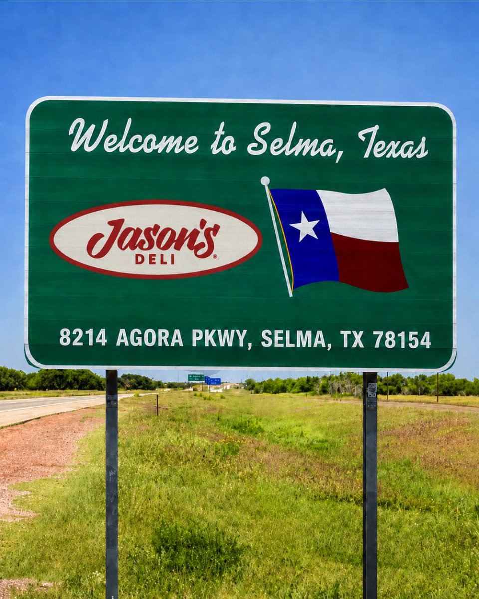 jasonsdeli's tweet photo. One week down, many sandwiches to go. ❤️

Our newest Jason's Deli is officially open in Selma!

📍8214 Agora Pkwy., Selma, TX

Whether you're craving your favorite sandwich, salad or spud, we'd love to see you. And yes, the free soft serve is waiting for you. 🍦 https://t.co/BKxGEUgdl0