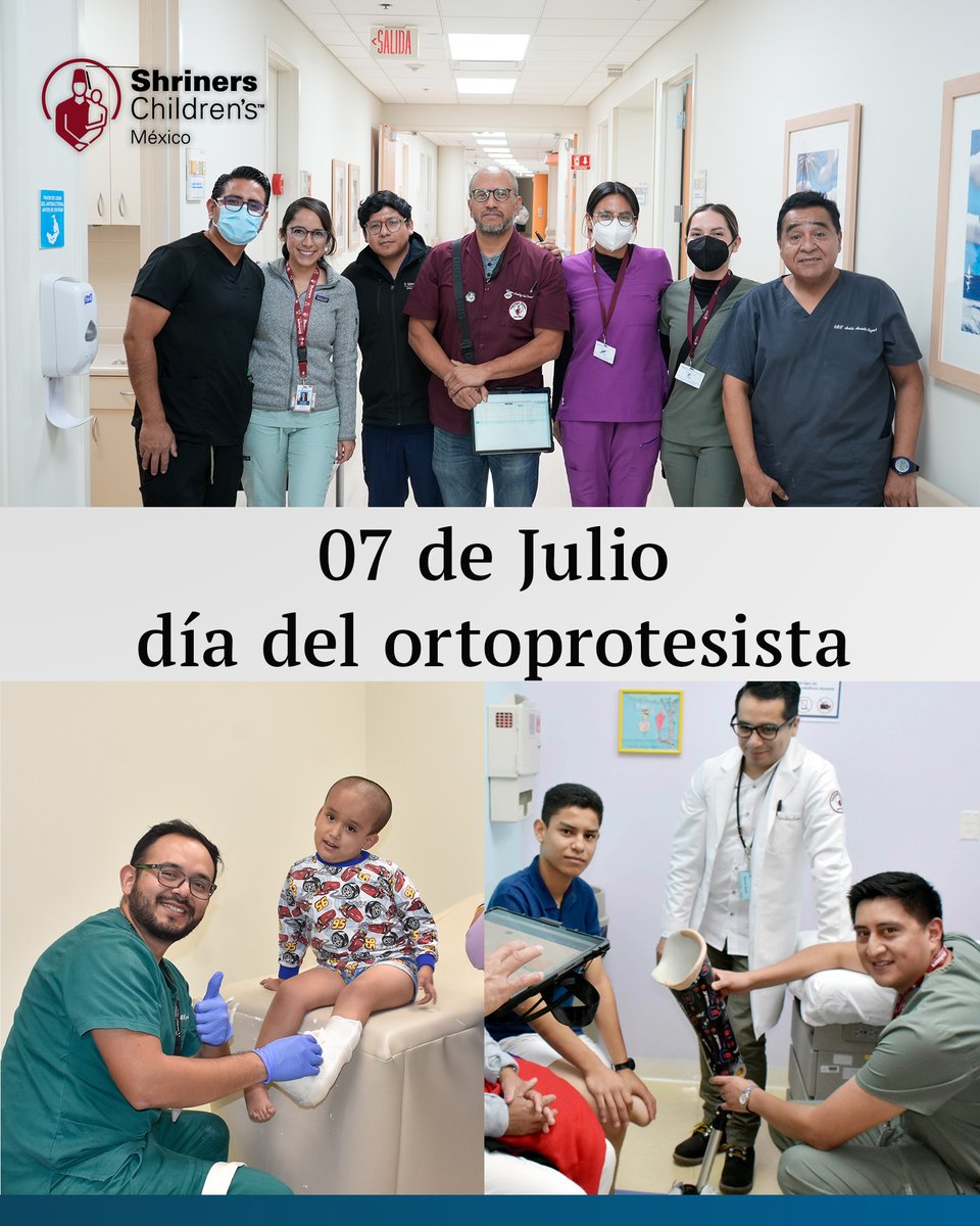 ShrinersMEX's tweet photo. Gracias a nuestro equipo de Ortoprótesis por acompañar cada historia y ayudar a transformar la vida de más niños y niñas. 

#ShrinersChildrensMéxico #Prótesis #Órtesis
#07DeJulio #TransformandoVidas #OrtopediaPediátrica https://t.co/VDu3pxG5l8