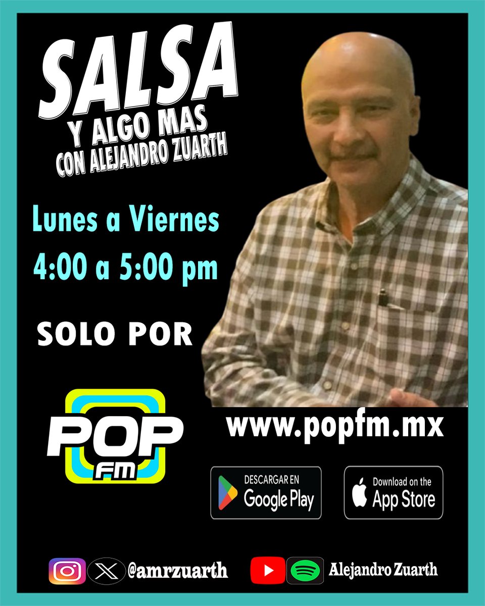 amrzuarth's tweet photo. YA ESTAMOS AL AIRE CON #SalsayAlgoMás
EN @popfm_mx EN ESTE ENLACE NOS PUEDES ESCUCHAR🔗https://t.co/NUemXsBneA

⚡️BIENVENIDOS!!!
.
.
.
#SalsayAlgoMás82 #RumboaLos40 #PopFM #SalsaParaTodos #ElQueSabeSabe https://t.co/pIa1w0f2Lx