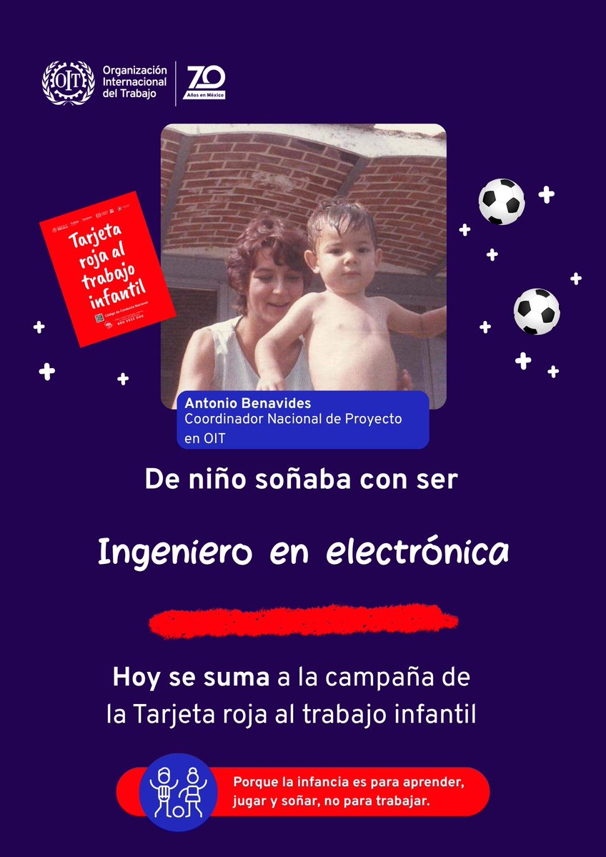 OITMexico's tweet photo. ⚽Antonio forma parte de los equipos que hoy disputarán el Torneo Tripartito Amistoso #TarjetaRojaAlTrabajoInfantil.

Antes del silbatazo inicial, ya se sumó a esta campaña para poner fin al trabajo infantil.

#FinAlTrabajoInfantil #EndChildLabour https://t.co/O0lrWGHJ4Y